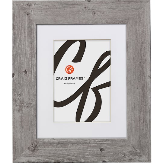 4 Pack Craig Frames American Barn Light Gray Picture Frame with Mat
